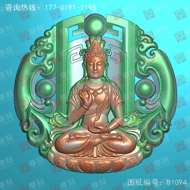 鏤空觀音玉佩玉石電腦精雕圖_翡翠雕刻機(jī)廠家