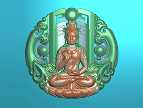 鏤空觀音玉佩玉石電腦精雕圖_翡翠雕刻機廠家