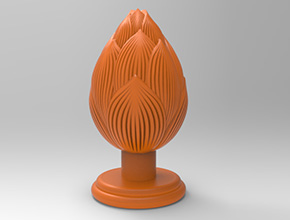 蓮花香座立體電腦模型3D圖紙STL_五軸玉石雕刻機