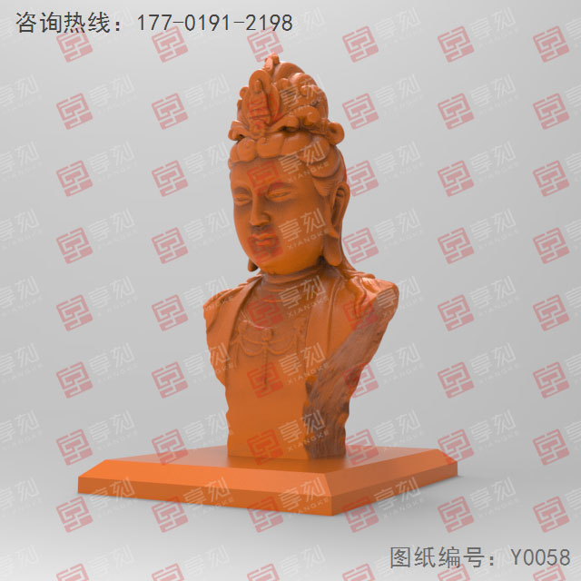 觀音菩薩像3d電腦模型圖STL_五軸玉石雕刻機(jī)