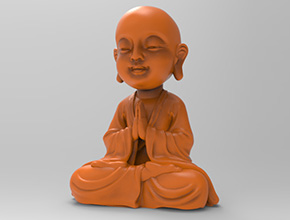 小和尚立體茶寵3d電腦模型圖STL_五軸玉石雕刻機