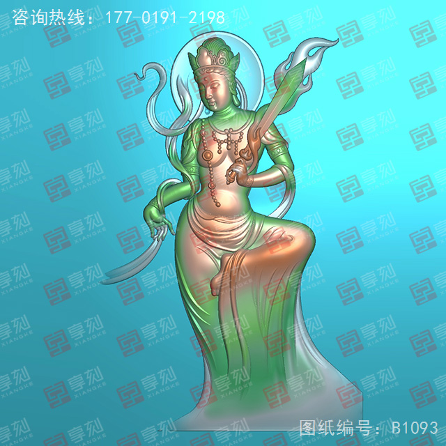 和田玉度母掛件玉石電腦精雕圖_享刻玉石雕刻機(jī)廠家