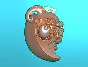 仿古獸掛件玉石電腦精雕圖_享刻玉石雕刻機(jī)廠家