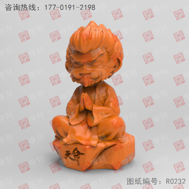 立體悟空3d雕刻模型圖紙_享刻五軸雕刻機廠家