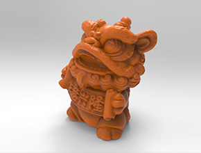 醒獅擺件3d模型stl電腦精雕圖_享刻五軸雕刻機(jī)