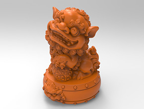 繡球獅子3d模型stl電腦精雕圖_享刻五軸雕刻機(jī)
