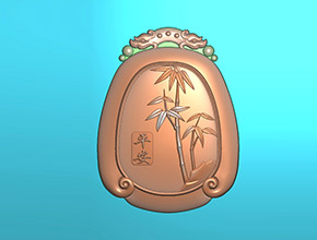 和田玉竹君平安玉雕電腦圖紙_享刻玉石雕刻機