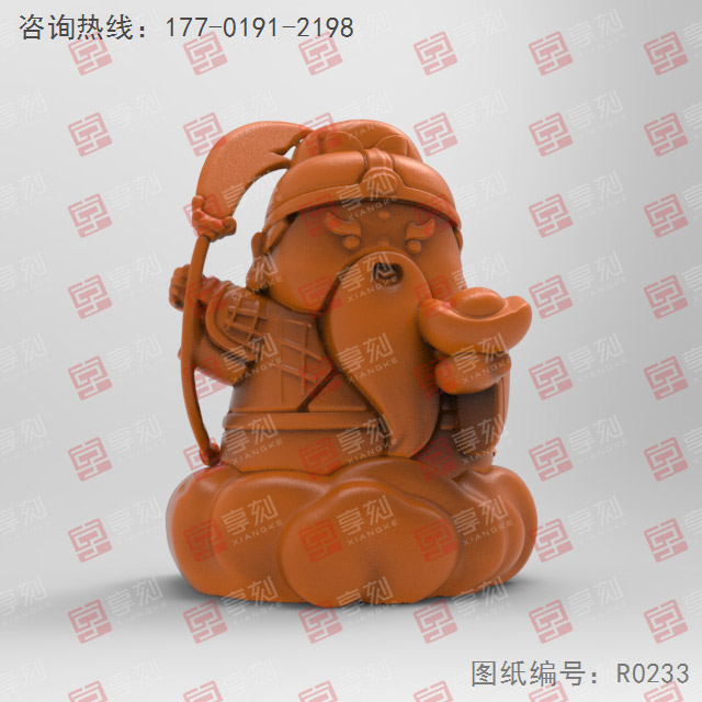 關(guān)公武財(cái)神茶寵立體3d模型圖stl_享刻五軸雕刻機(jī)