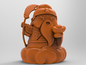 關(guān)公武財神茶寵立體3d模型圖stl_享刻五軸雕刻機