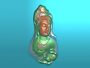 瑪瑙掛件觀音牌玉石雕刻電腦圖紙_享刻玉石雕刻