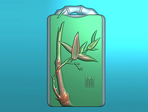 和田玉無事牌竹子電腦圖紙_享刻玉石雕刻機(jī)