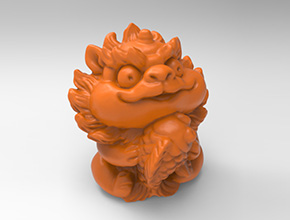 Q版貔貅抱錦鯉立體3d模型圖stl_享刻五軸雕刻機(jī)