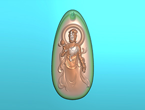 吊墜觀音牌玉石雕刻電腦圖紙_享刻玉石雕刻機(jī)