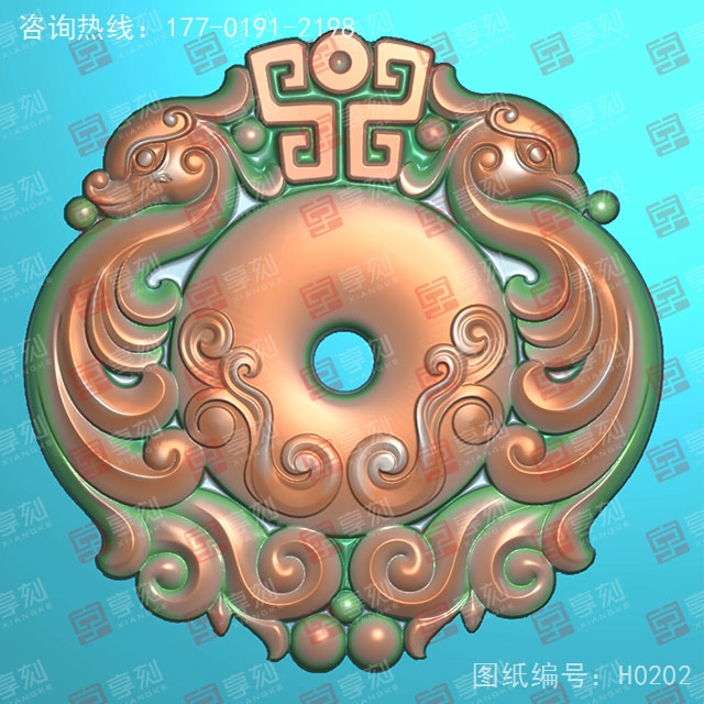 仿古龍鳳玉石雕刻電腦圖紙_享刻玉石雕刻機(jī)