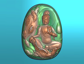 孔雀觀音玉石雕刻電腦圖紙_享刻玉石雕刻機