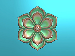 花朵吊墜玉石雕刻電腦圖紙_享刻玉石雕刻機