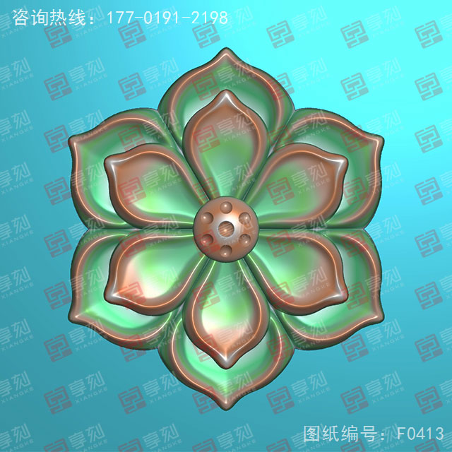 花朵吊墜玉石雕刻電腦圖紙_享刻玉石雕刻機(jī)