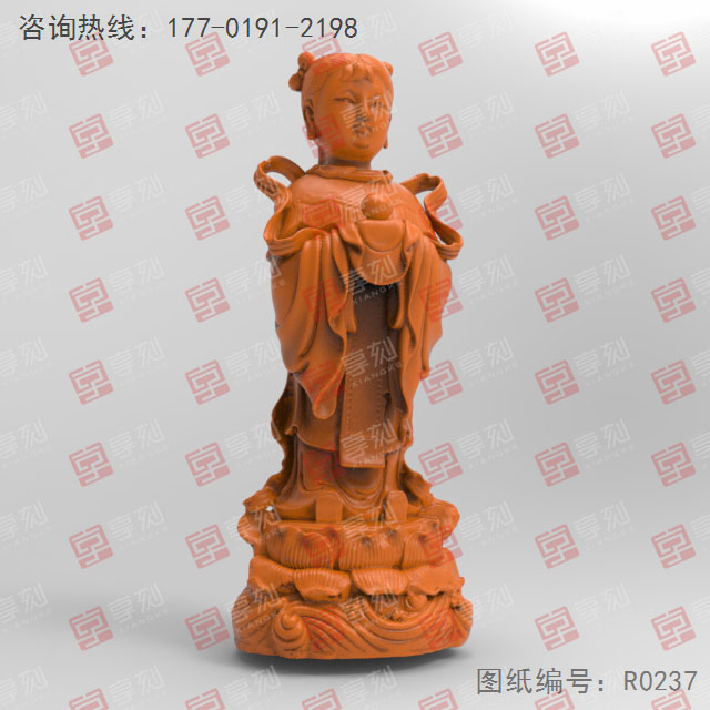 玉女立體擺件工藝品3d模型圖stl_享刻五軸雕刻機