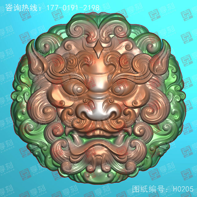 仿古貔貅頭玉石雕刻電腦圖紙_享刻玉石雕刻機(jī)