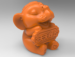 可愛(ài)小象工藝品3d模型圖stl_享刻五軸雕刻機(jī)