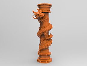盤龍柱玉石雕刻3d模型圖stl_享刻五軸雕刻機(jī)