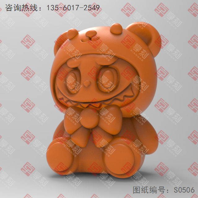 拉布布小熊立體3d模型圖stl_享刻五軸雕刻機