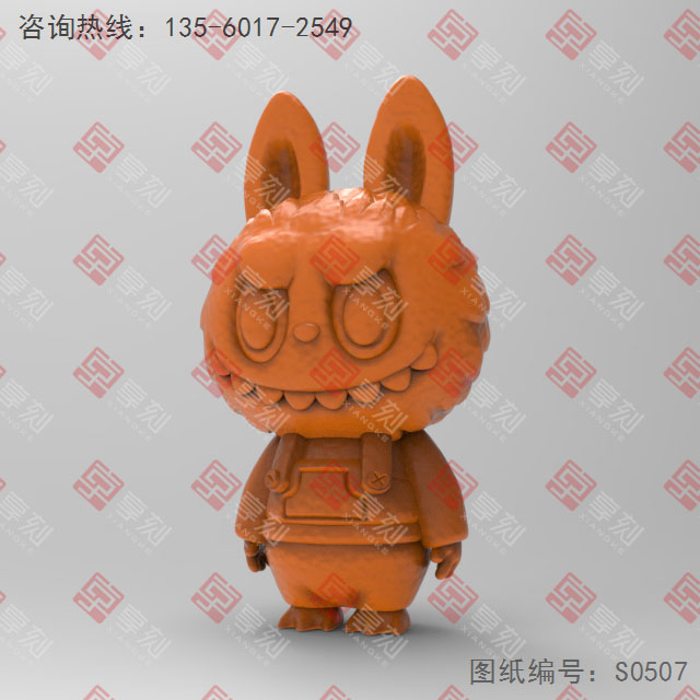 拉布布擺件立體3d模型圖stl_享刻五軸雕刻機