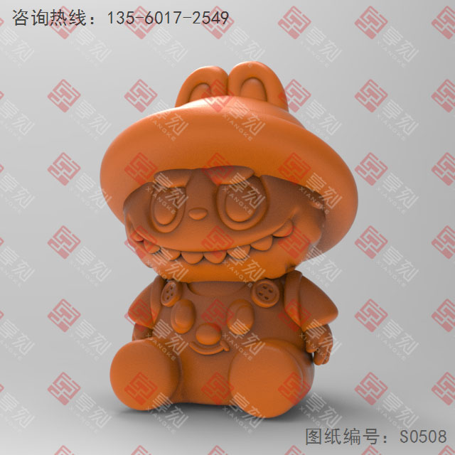 背書(shū)包拉布布擺件立體3d模型圖stl_享刻五軸雕刻機(jī)