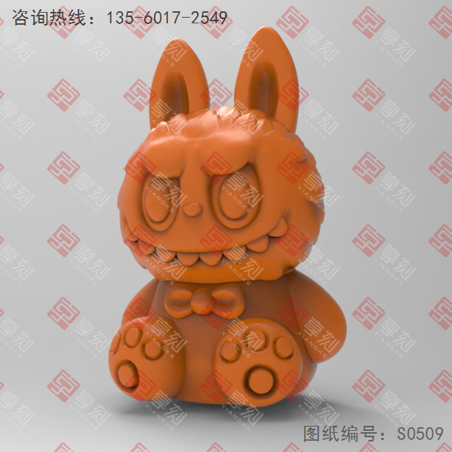 拉布布熊擺件立體3d模型圖stl_享刻五軸雕刻機(jī)