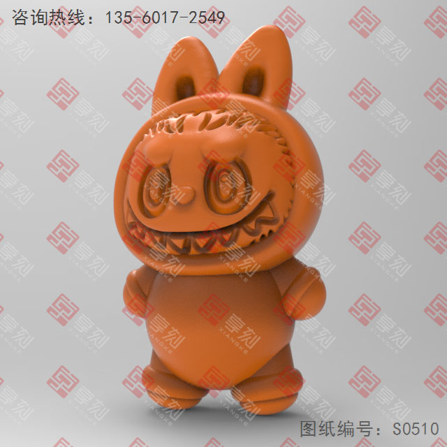 拉布布兔擺件立體3d模型圖stl_享刻五軸雕刻機