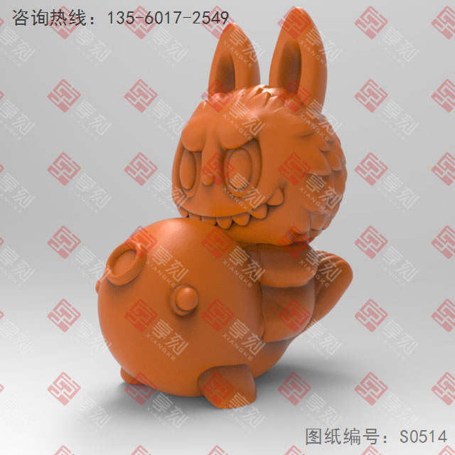 錦鯉拉布布電腦3d模型圖stl_享刻五軸雕刻機