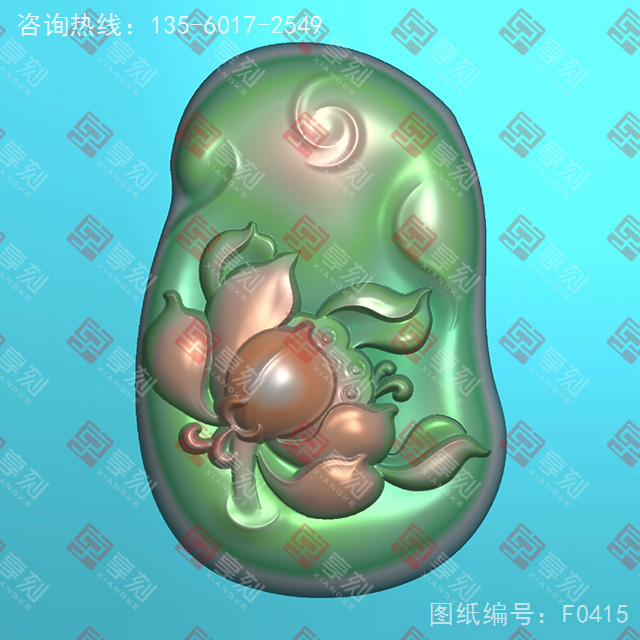 荷花玉石電腦數(shù)控精雕圖紙_享刻玉石雕刻機(jī)