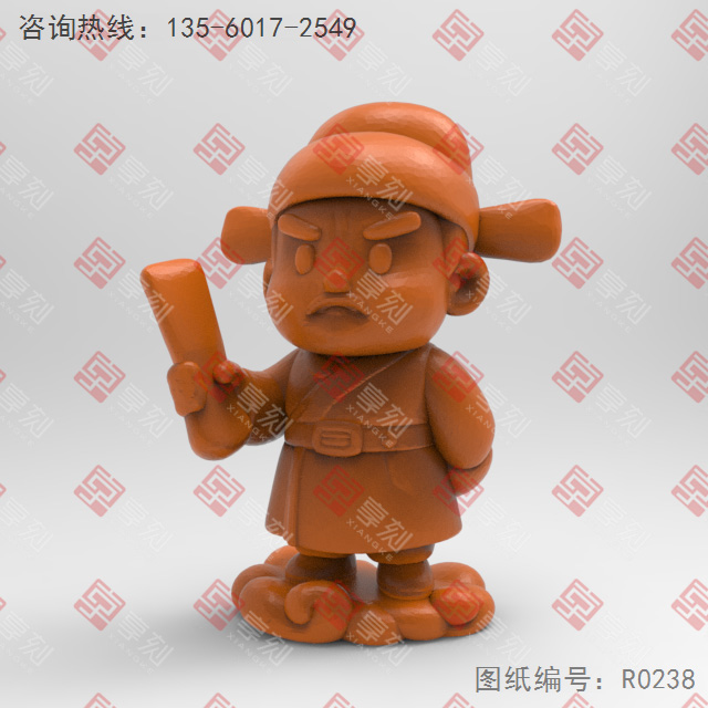 Q版八仙曹國舅電腦3d模型圖stl_享刻五軸雕刻機(jī)