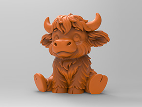 高地牛擺件電腦3d模型圖stl_享刻五軸雕刻機(jī)