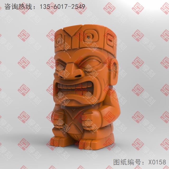 卡通提基神像電腦3d模型圖stl_享刻五軸雕刻機(jī)