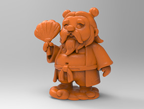 Q版八仙漢鐘離電腦3d模型圖stl_享刻五軸雕刻機(jī)