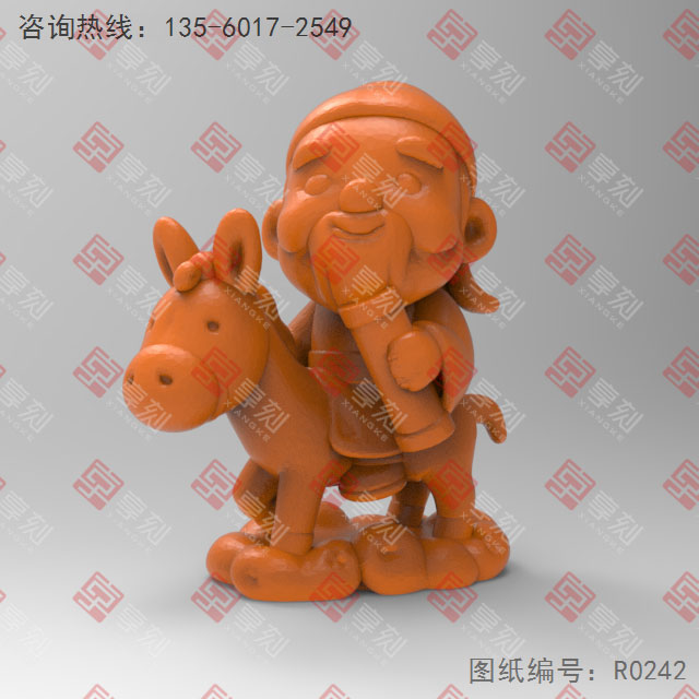 Q版八仙張果老電腦3d模型圖stl_享刻五軸雕刻機(jī)