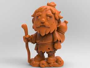 Q版八仙鐵拐李電腦3d模型圖stl_享刻五軸雕刻機(jī)