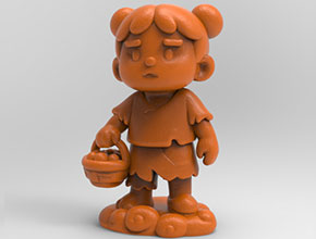 Q版八仙藍(lán)采和電腦3d模型圖stl_享刻五軸雕刻機(jī)