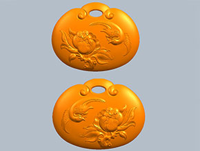 牡丹花平安鎖玉石電腦數(shù)控精雕圖紙_享刻玉石雕