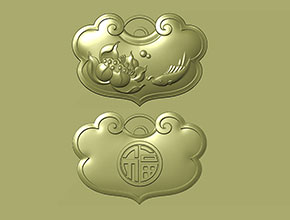 福蓮花平安鎖玉石電腦數(shù)控精雕圖紙_享刻玉石雕