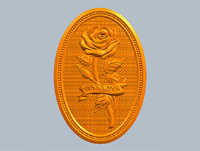 火漆橢圓印玫瑰花玉石電腦數(shù)控精雕圖紙_享刻玉