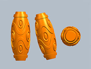 九眼天珠桶珠電腦雕刻圖模型立體圖_享刻數(shù)控雕