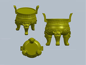 香爐鼎電腦模型精雕圖紙_五軸玉石雕刻機(jī)廠家