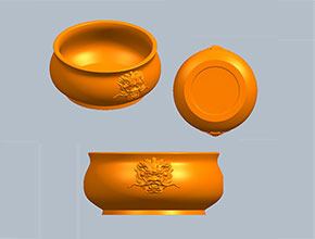 龍頭香爐電腦模型精雕圖紙_五軸玉石雕刻機(jī)廠家