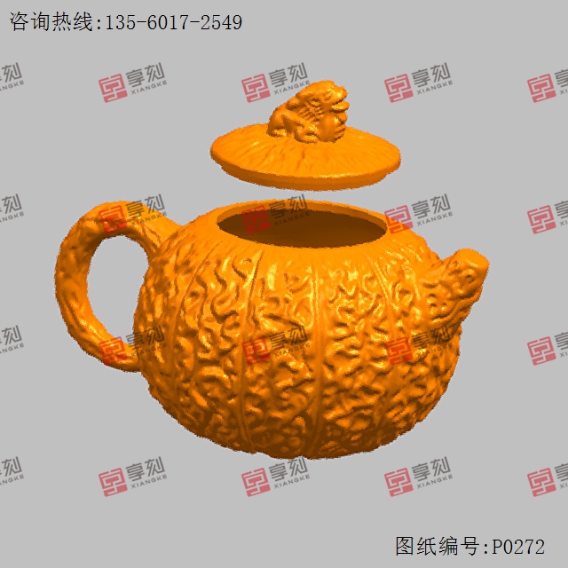 神獸貔貅茶壺電腦3d模型圖stl_享刻五軸雕刻機