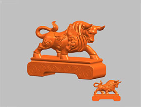 發(fā)財牛擺件電腦3d模型圖stl_享刻五軸雕刻機