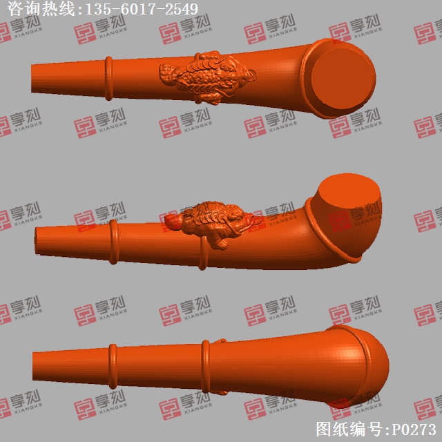 招財金蟾煙斗電腦模型精雕圖紙_五軸玉石雕刻機廠家