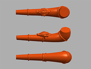 招財(cái)金蟾煙斗電腦模型精雕圖紙_五軸玉石雕刻機(jī)