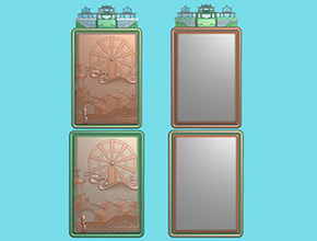 牌形方帶邊框?qū)m殿牌頭電腦圖紙_享刻玉石雕刻機(jī)